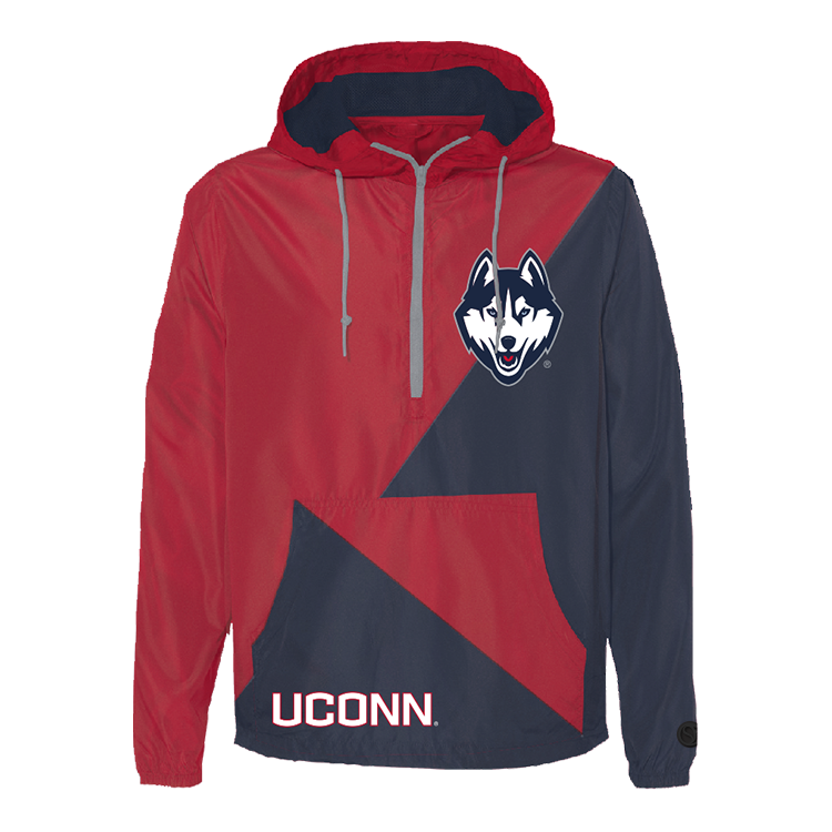 Red; navy UConn Huskies Windbreaker - Official NCAA Licensed Collegiate Apparel