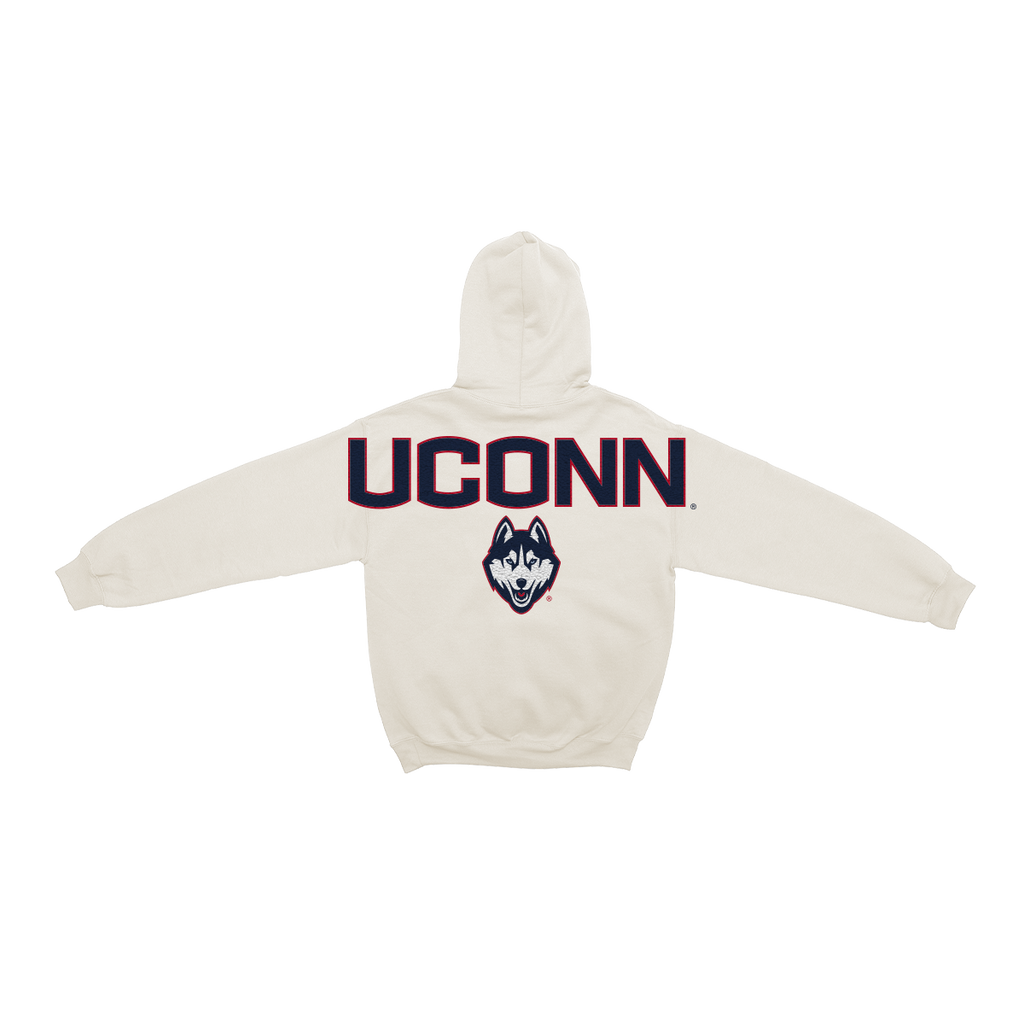 UConn Huskies Bone Chenille Pullover Hoodie