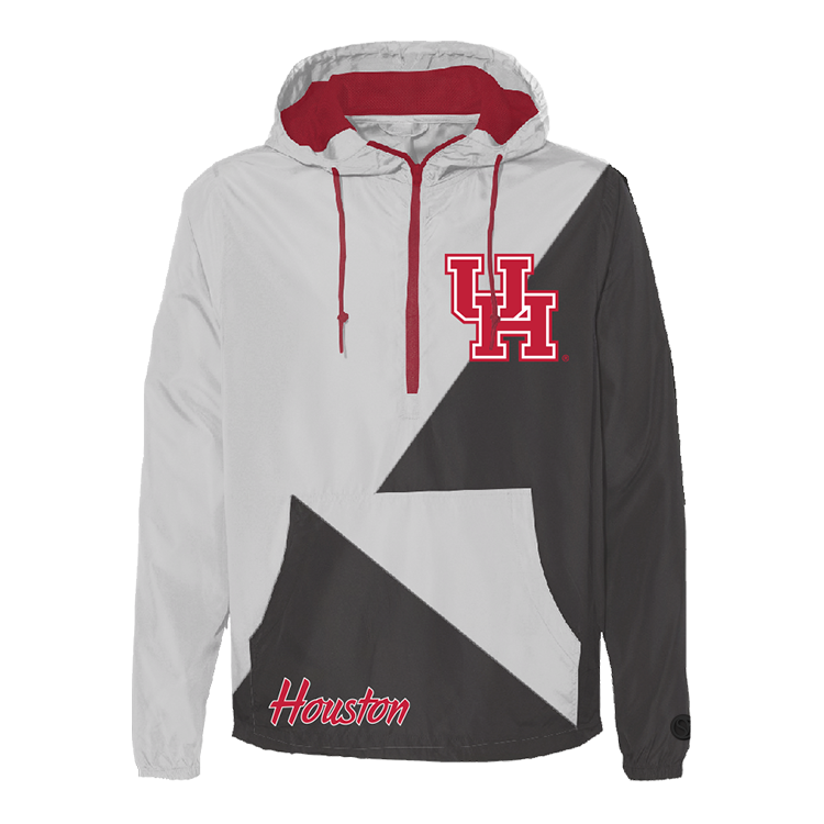 Black; gray Houston Cougars Windbreaker - Official NCAA Licensed Collegiate Apparel