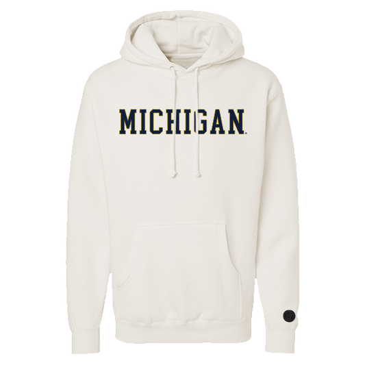 Michigan Wolverines Bone Chenille Pullover Hoodie