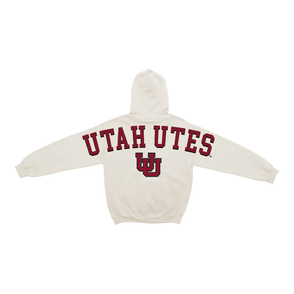 Utah Utes Bone Chenille Pullover Hoodie