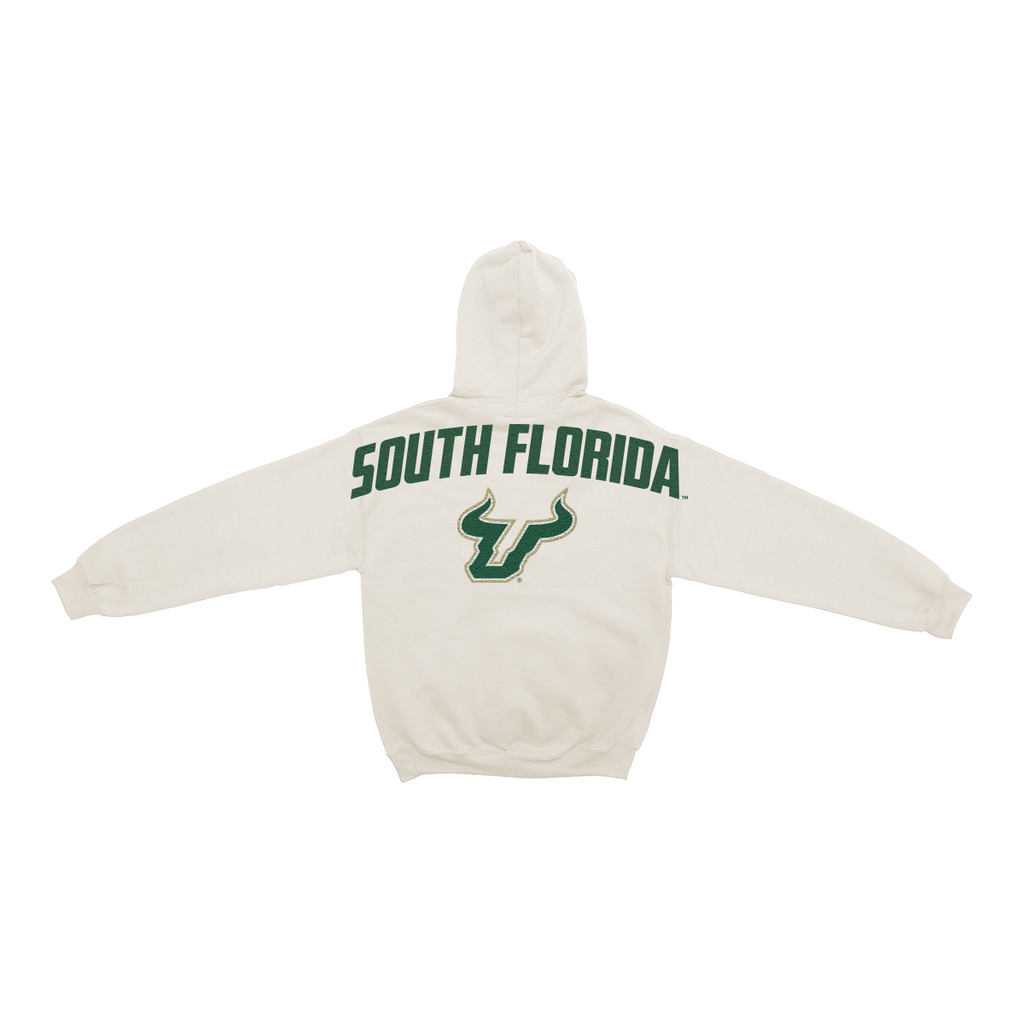 South Florida Bulls Bone Chenille Pullover Hoodie