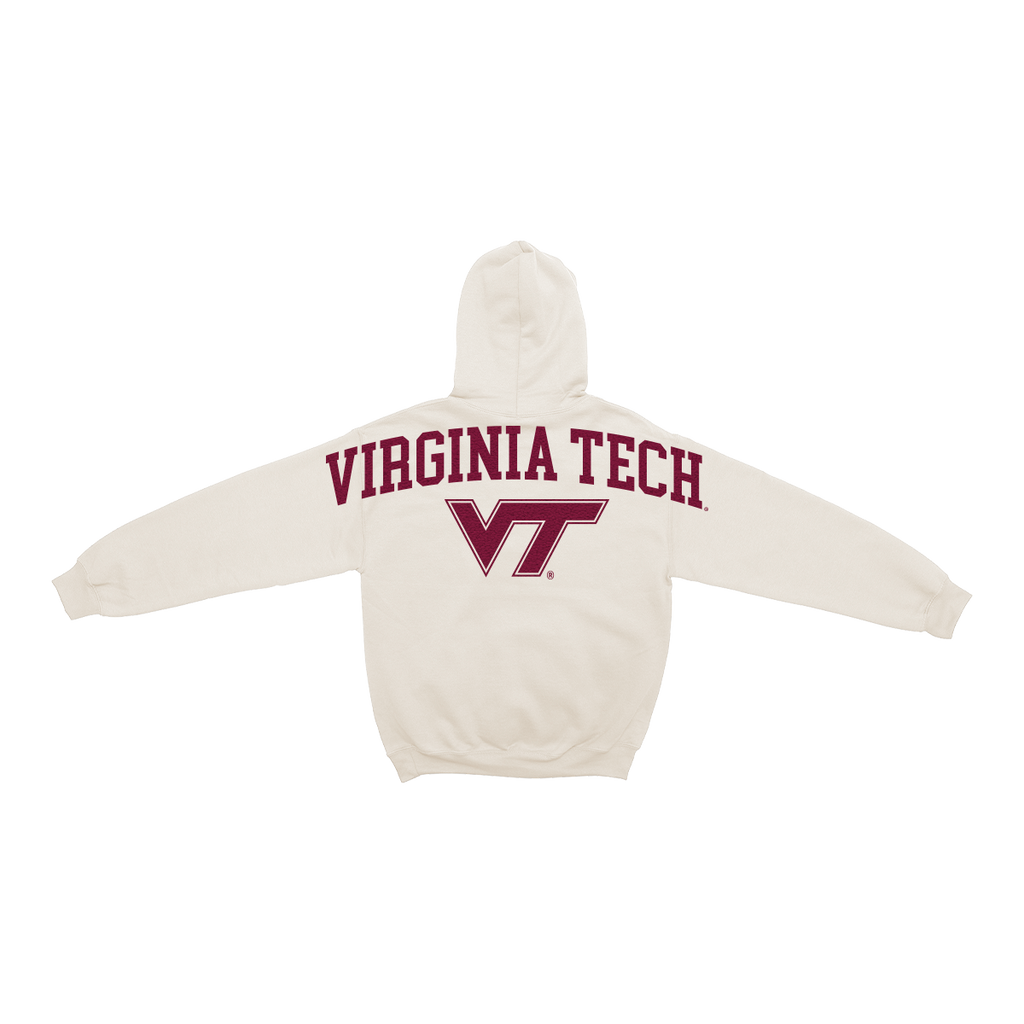 Sudadera con capucha de chenilla con diseño de hueso de los Virginia Tech Hokies