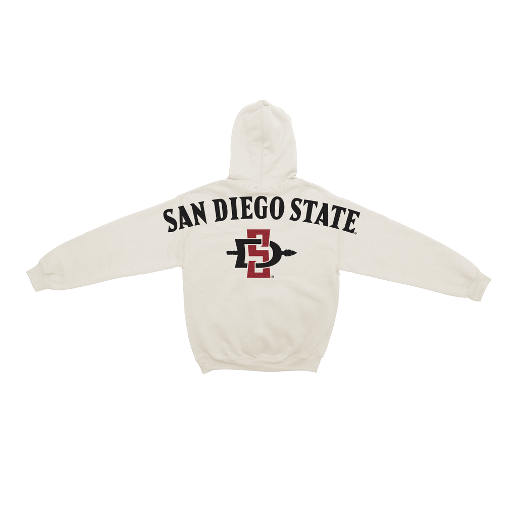 San Diego State University Aztecs Bone Chenille Pullover Hoodie