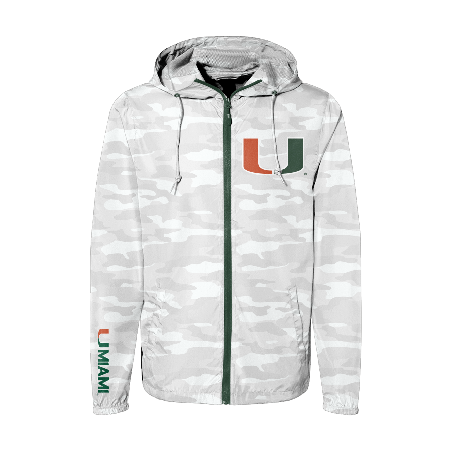 Camouflage Miami Hurricanes Hooded Jacket - Official NCAA Licensed Collegiate Apparel