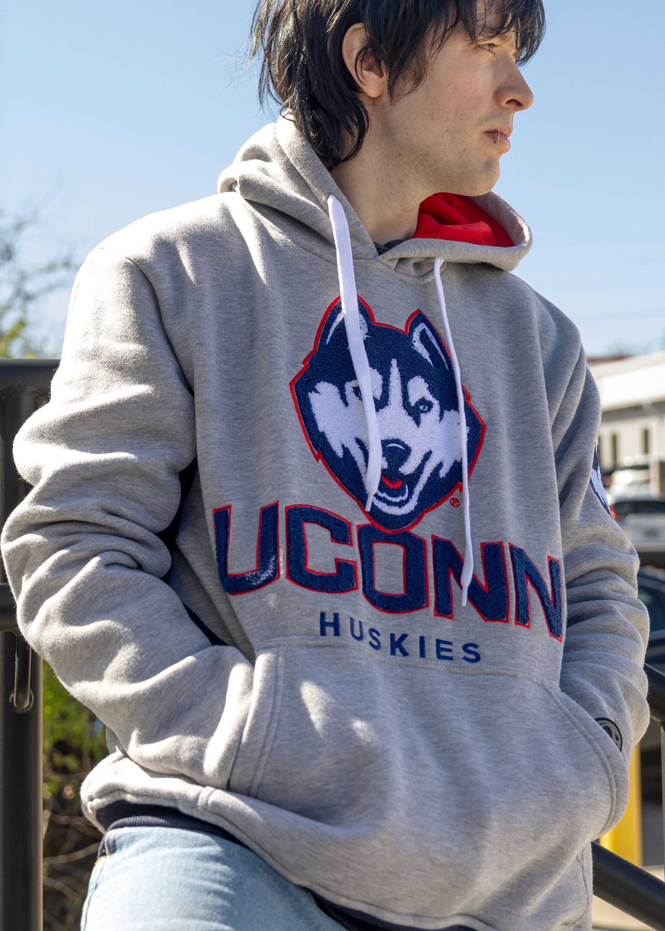 UConn Huskies AOP Chenille Pullover Hoodie