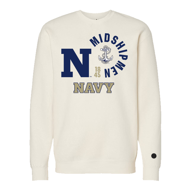 White Navy Midshipmen Crewneck - Official NCAA Licensed Collegiate Apparel