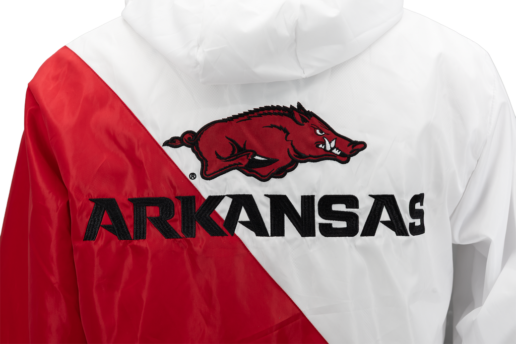 Chaqueta cortavientos bicolor de los Arkansas Razorbacks