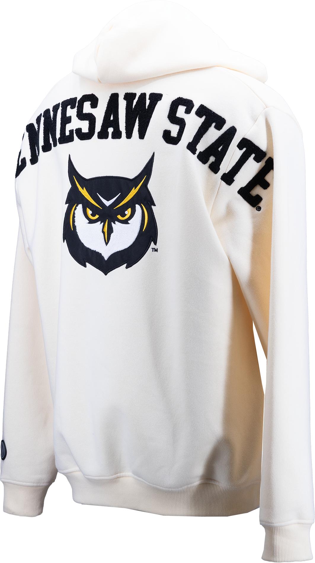 Sudadera con capucha de chenilla de hueso de los Kennesaw State Owls
