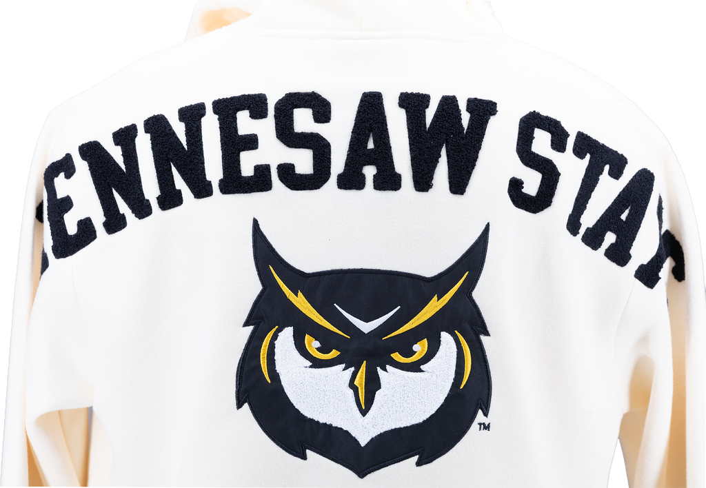 Sudadera con capucha de chenilla de hueso de los Kennesaw State Owls