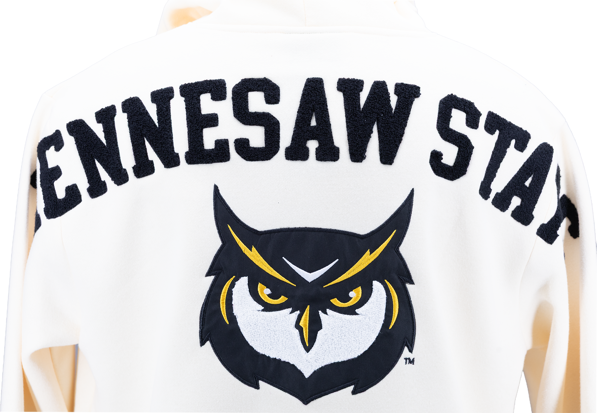 Sudadera con capucha de chenilla de hueso de los Kennesaw State Owls