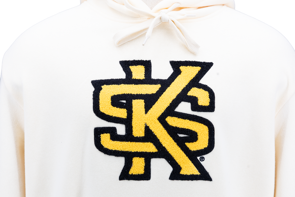 Sudadera con capucha de chenilla de hueso de los Kennesaw State Owls