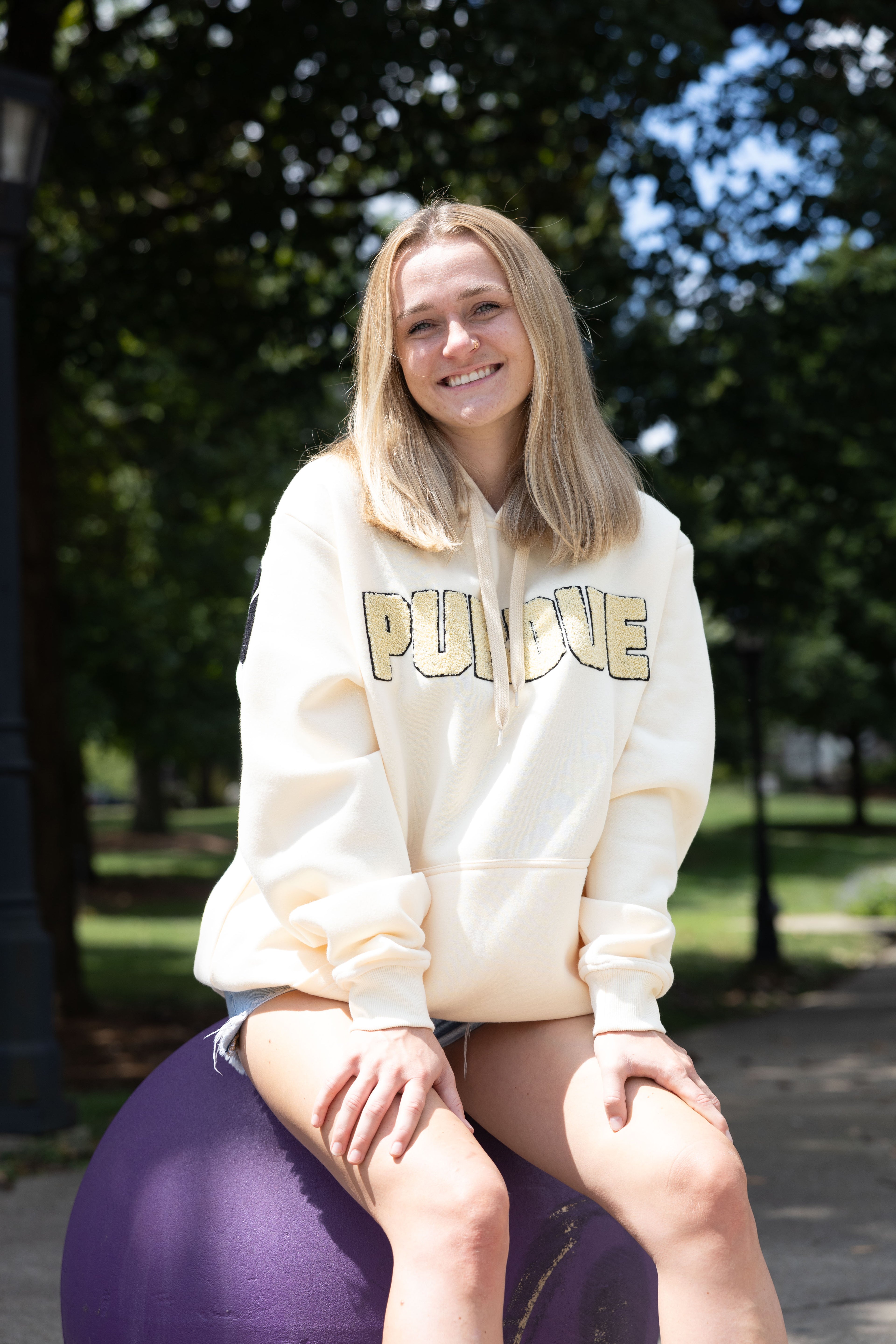 Purdue Boilermakers Bone Chenille Pullover Hoodie