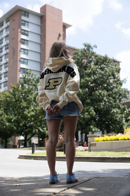 Sudadera con capucha de chenilla de hueso de los Purdue Boilermakers