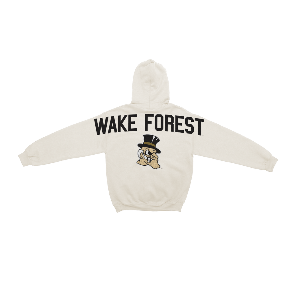 Wake Forest Deamon Decons Bone Chenille Pullover Hoodie