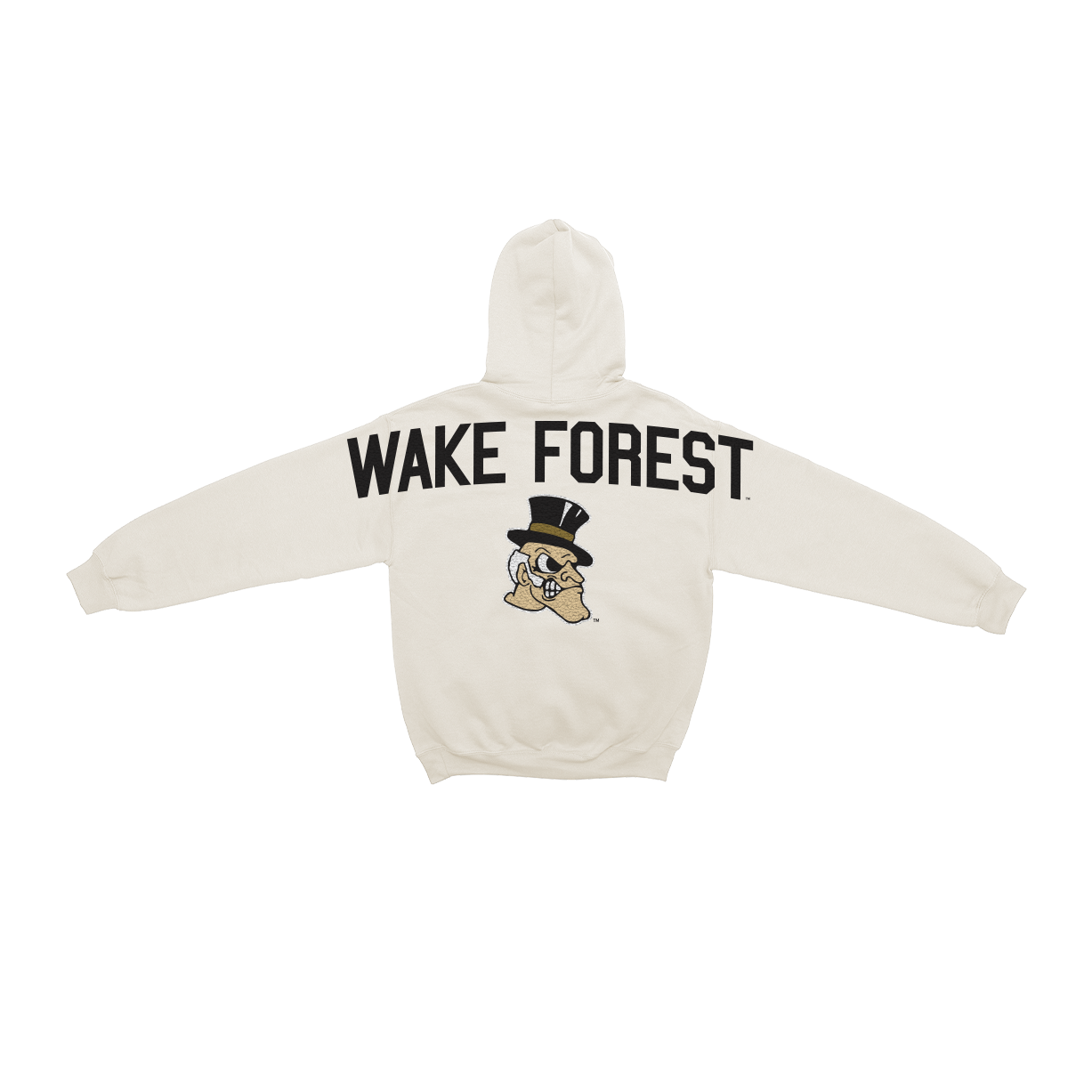 Wake Forest Deamon Decons Bone Chenille Pullover Hoodie