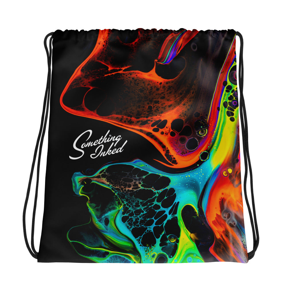 Ink Spill Drawstring Bag