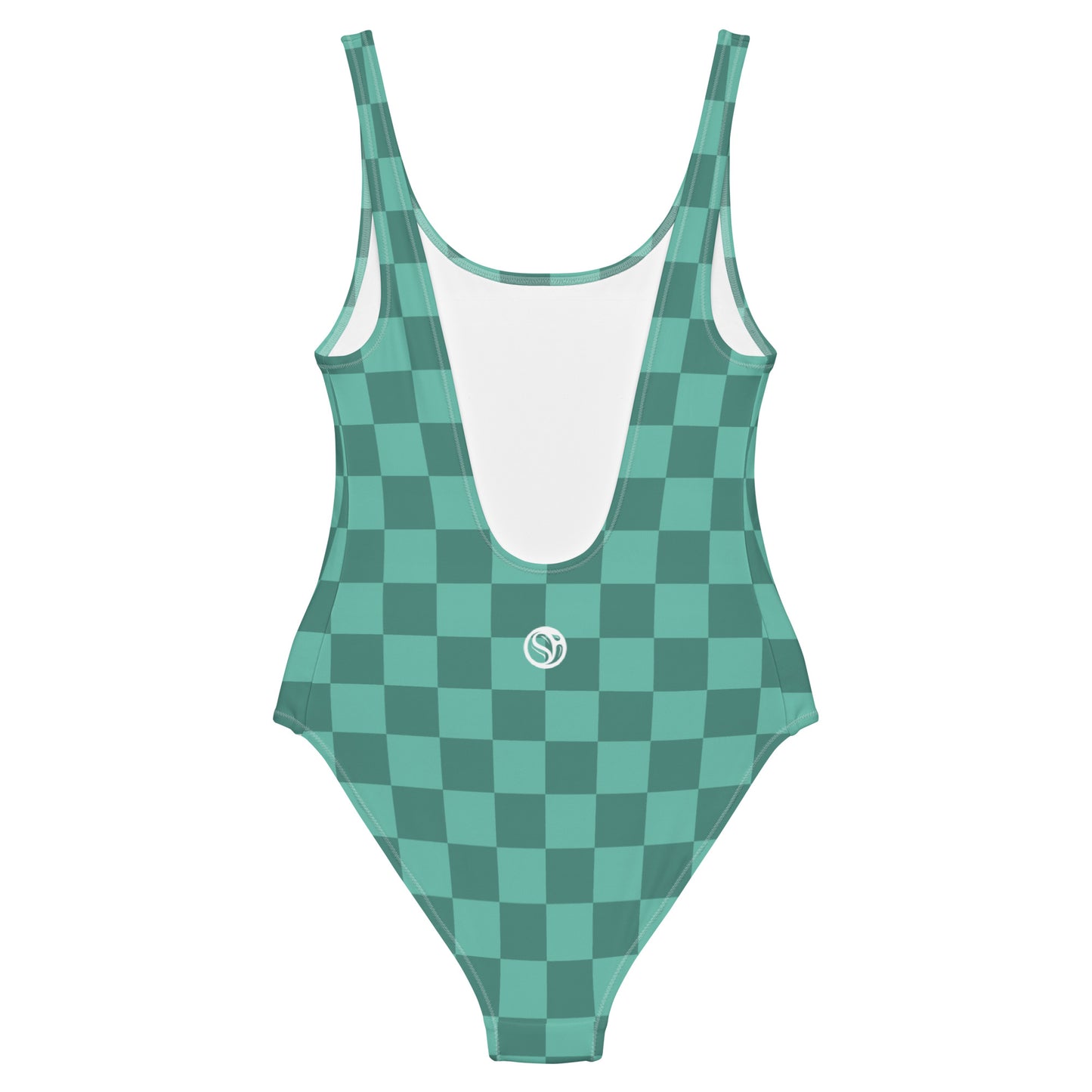 Green Checker One-Piece Swimsuit