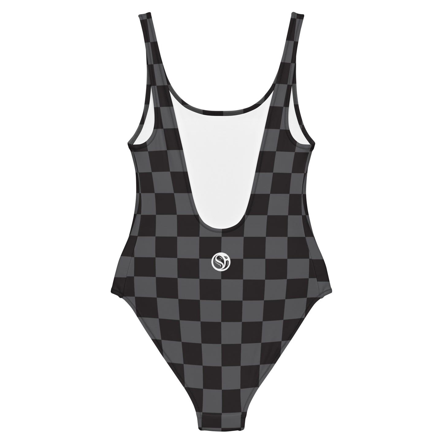 Black Checker One-Piece Swimsuit