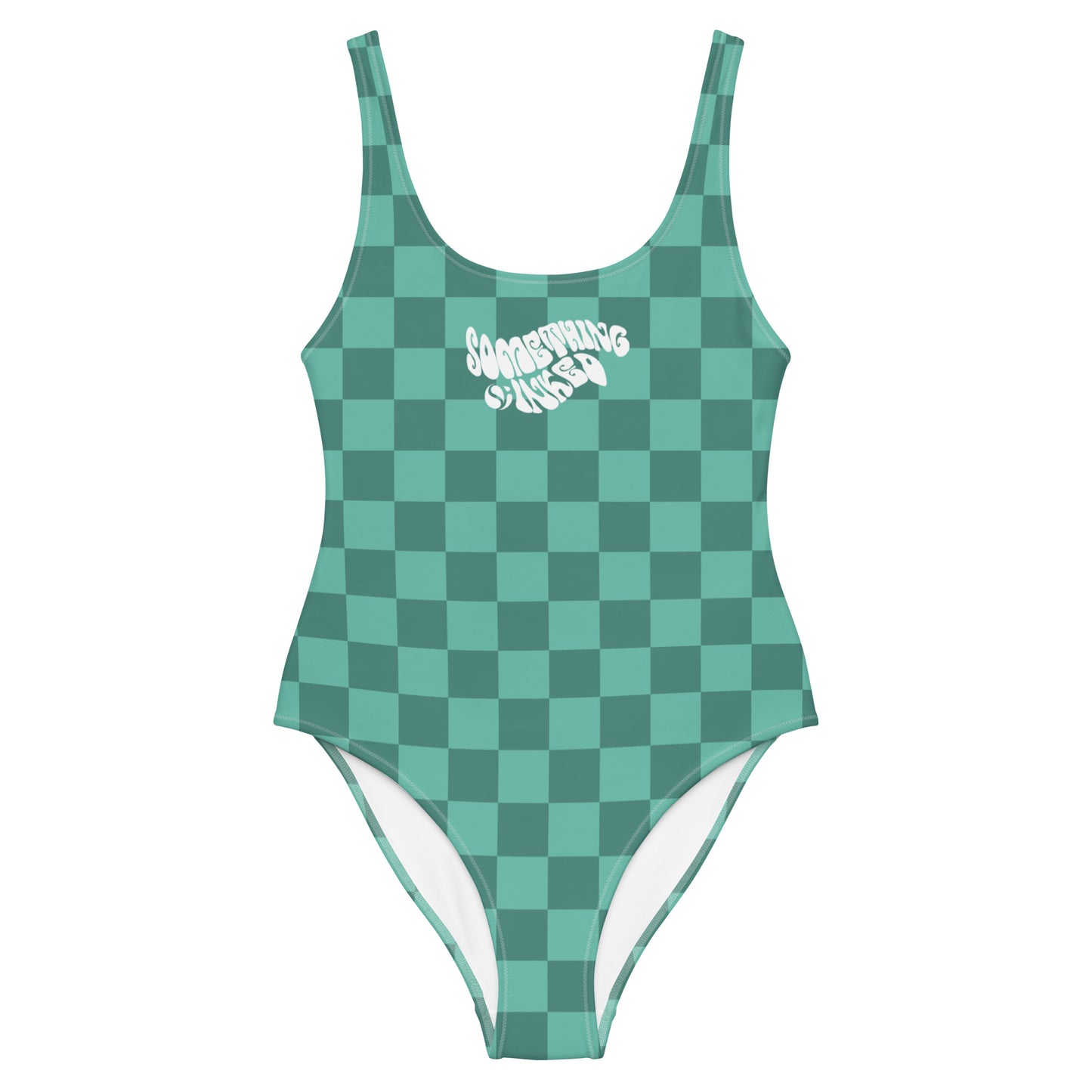 Green Checker One-Piece Swimsuit