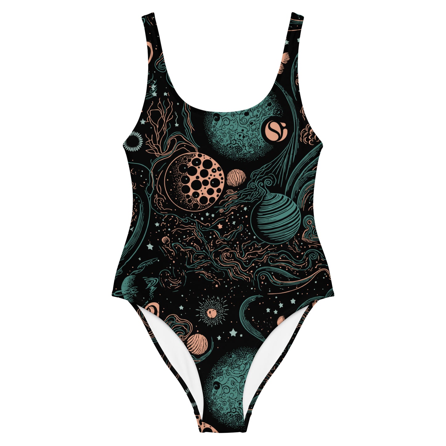 Space Mag Black One-Piece Swimsuit