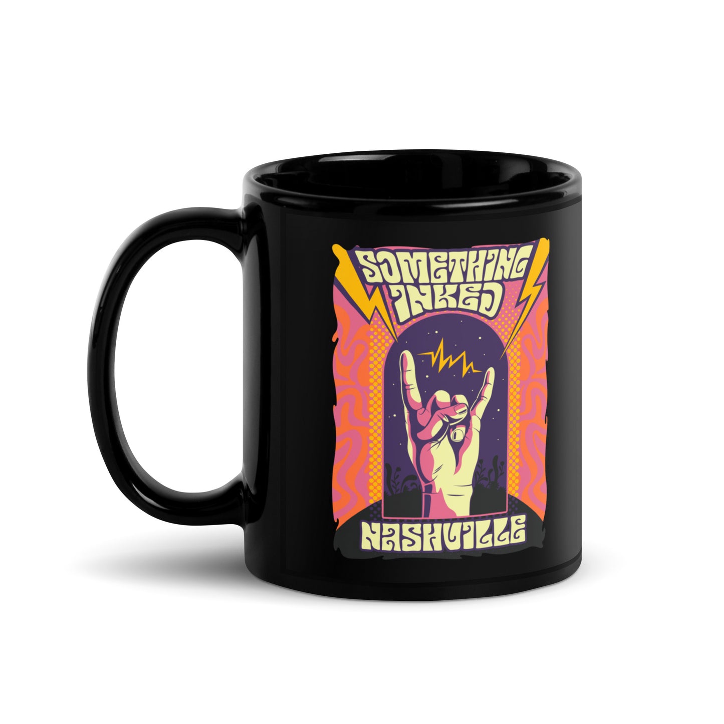 Psychedelic Black Glossy Mug