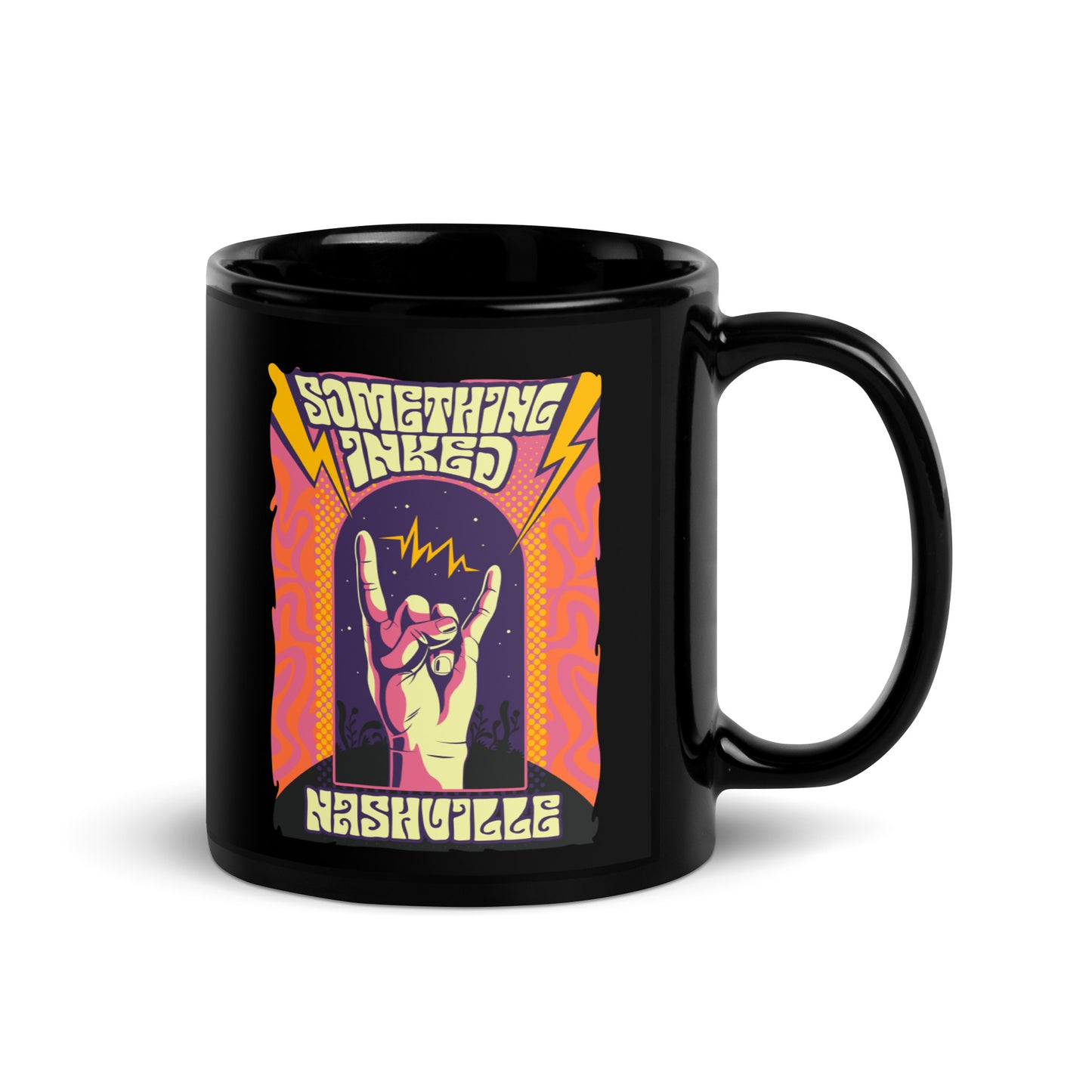 Psychedelic Black Glossy Mug