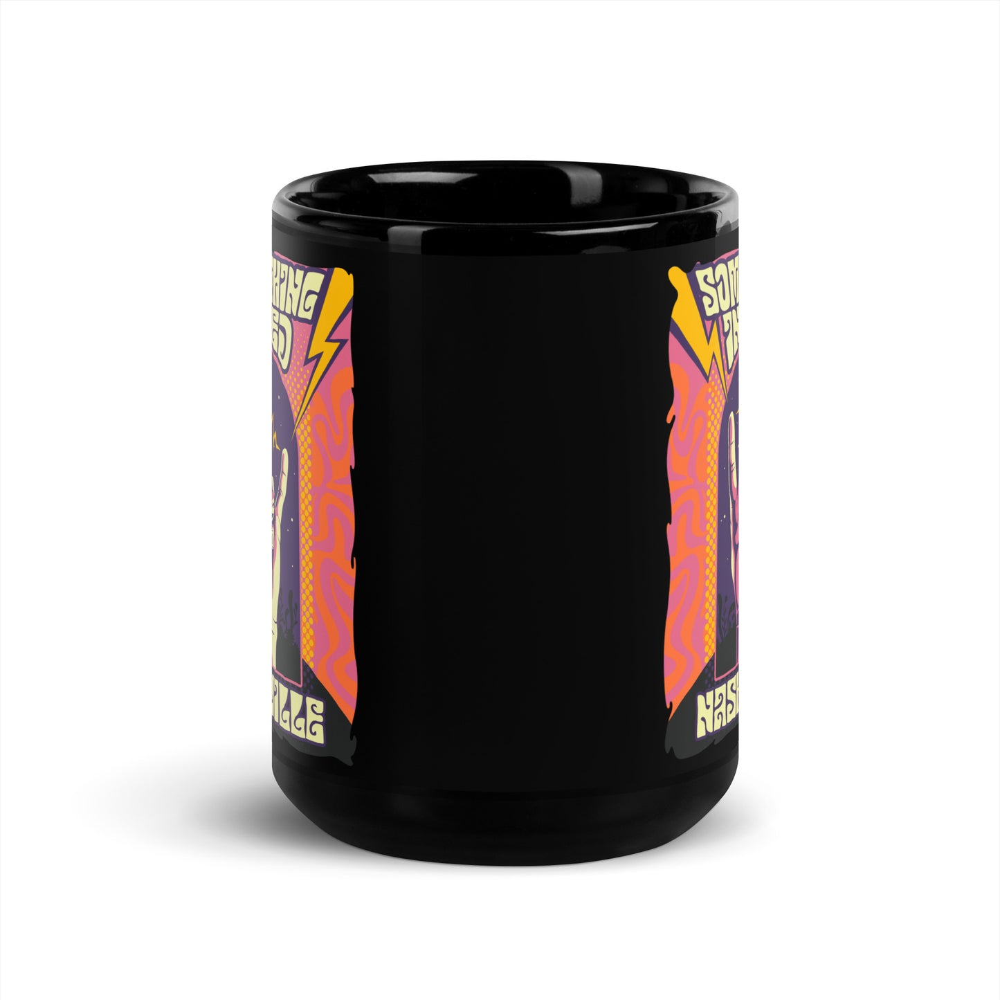 Psychedelic Black Glossy Mug