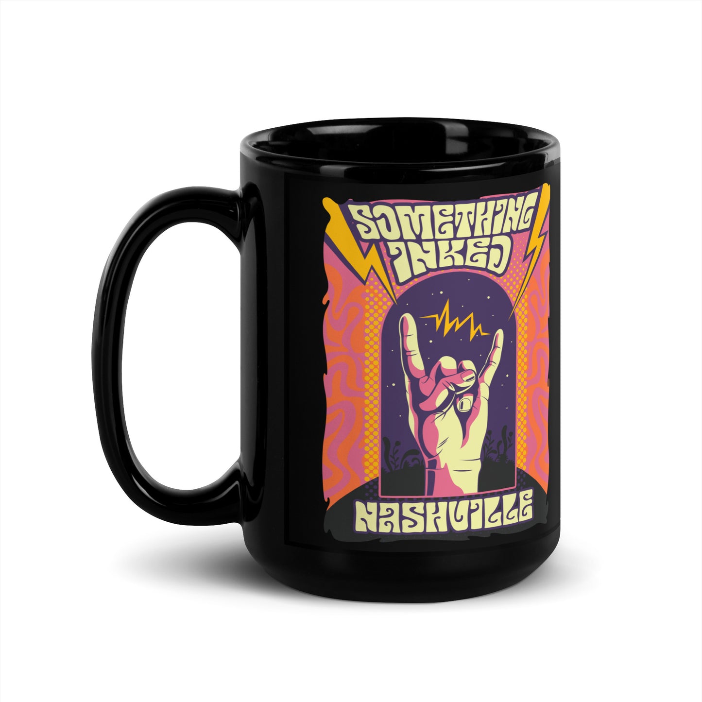 Psychedelic Black Glossy Mug