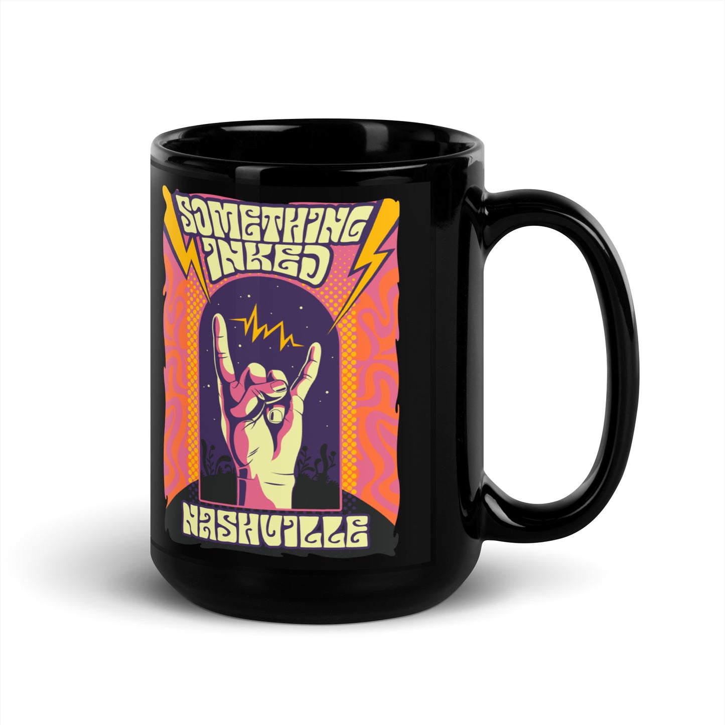 Psychedelic Black Glossy Mug