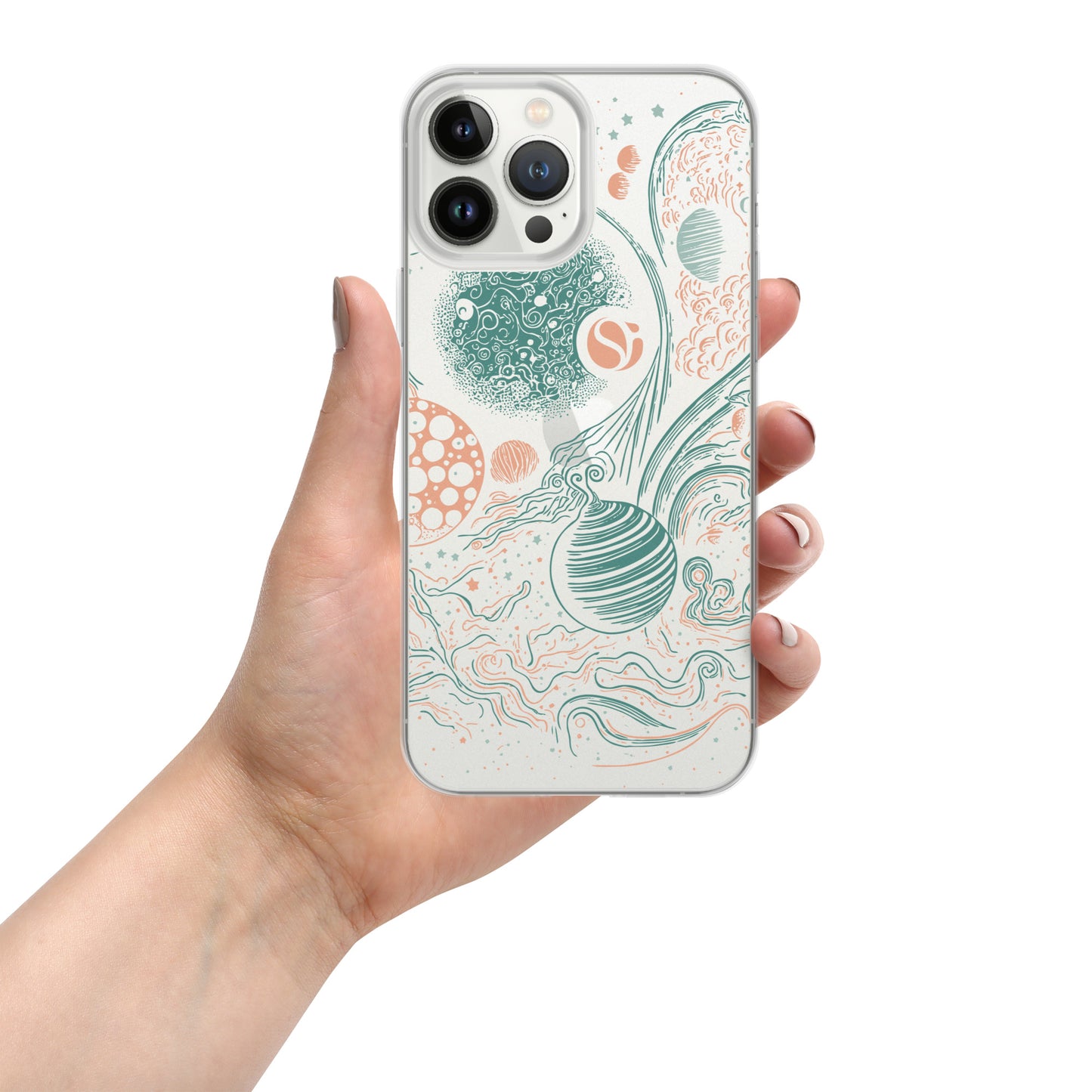 Space Mag Coral Clear Case for iPhone®