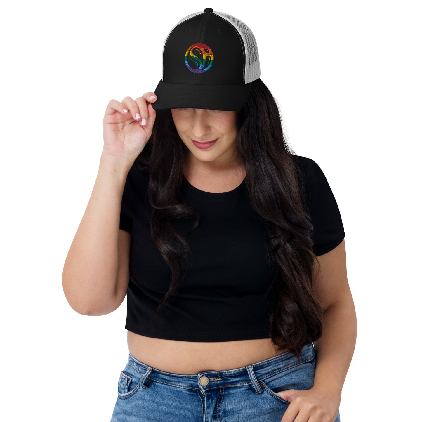 Rainbow Embroidered Trucker Cap