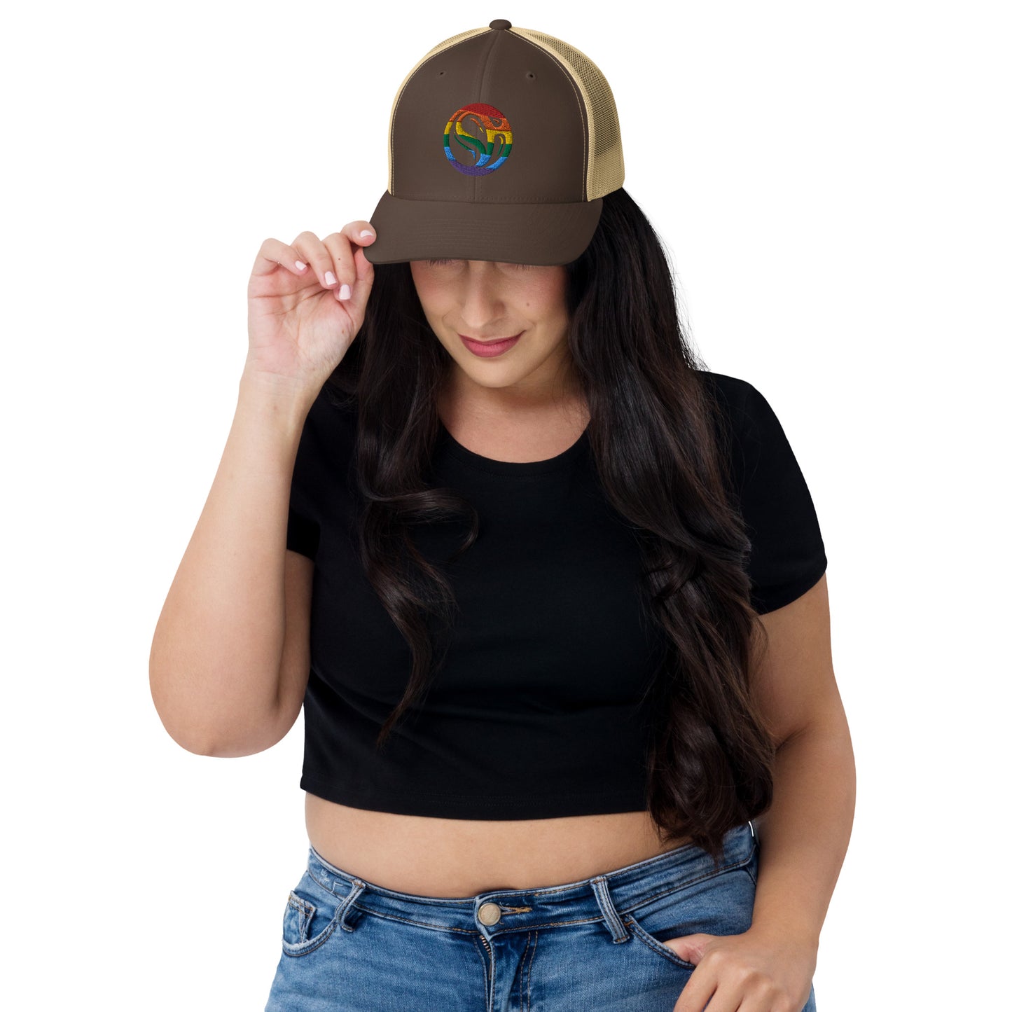 Rainbow Embroidered Trucker Cap