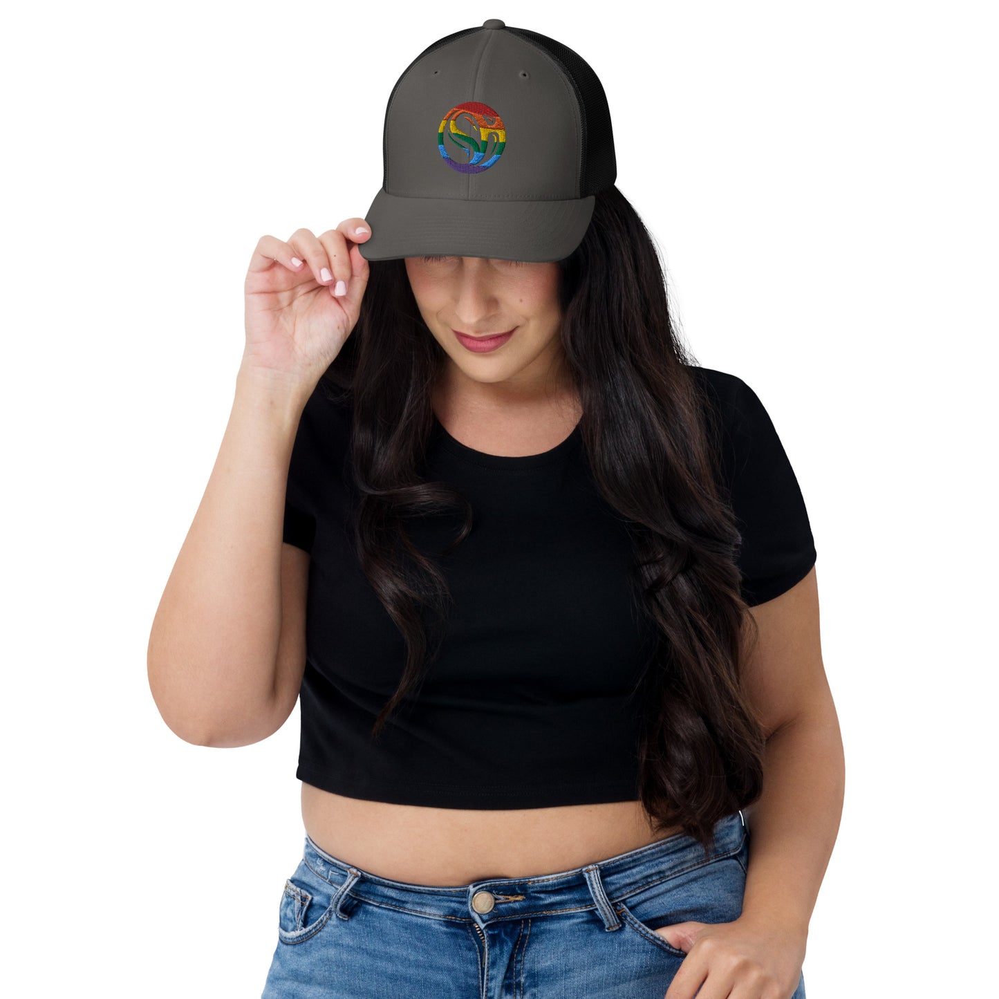 Rainbow Embroidered Trucker Cap