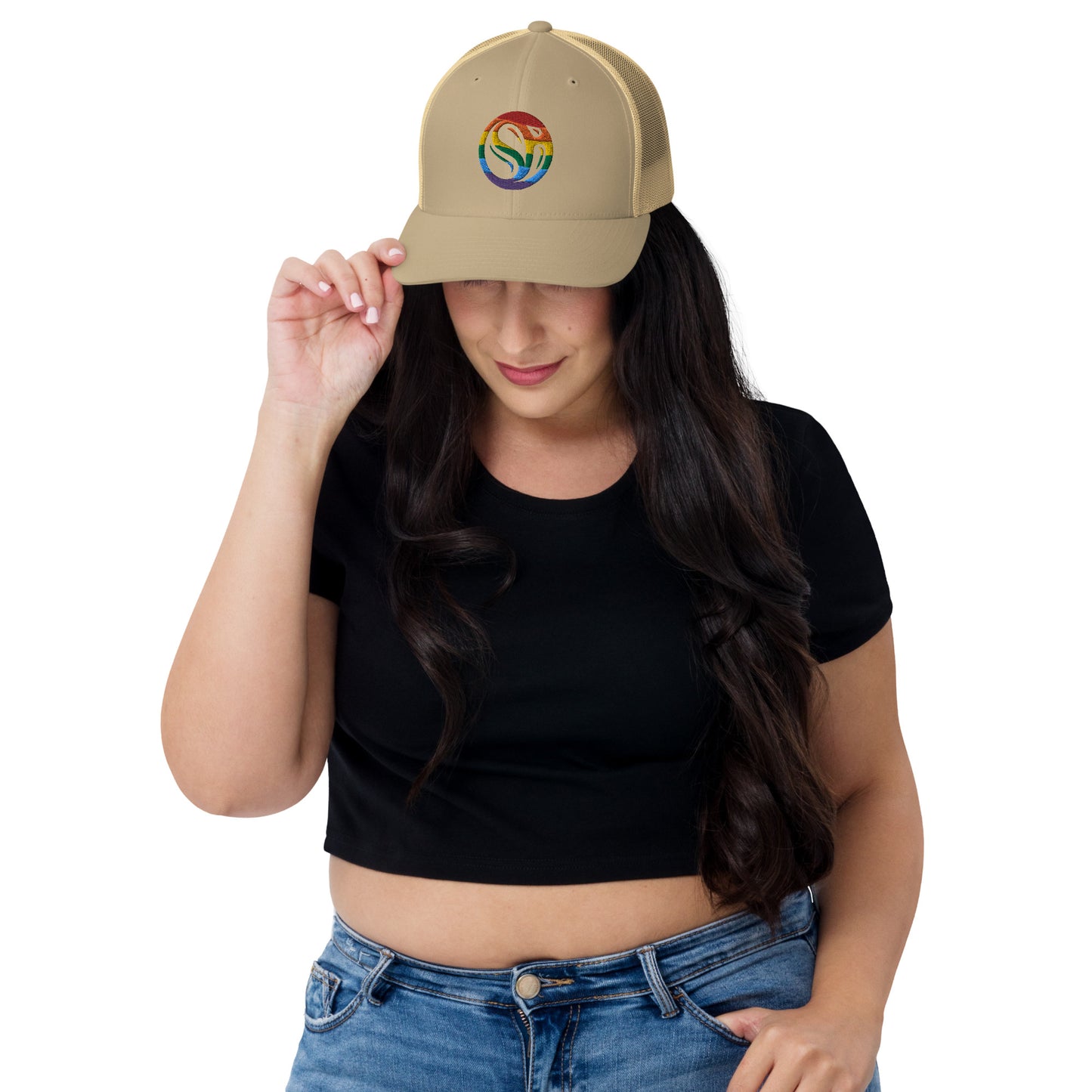 Rainbow Embroidered Trucker Cap