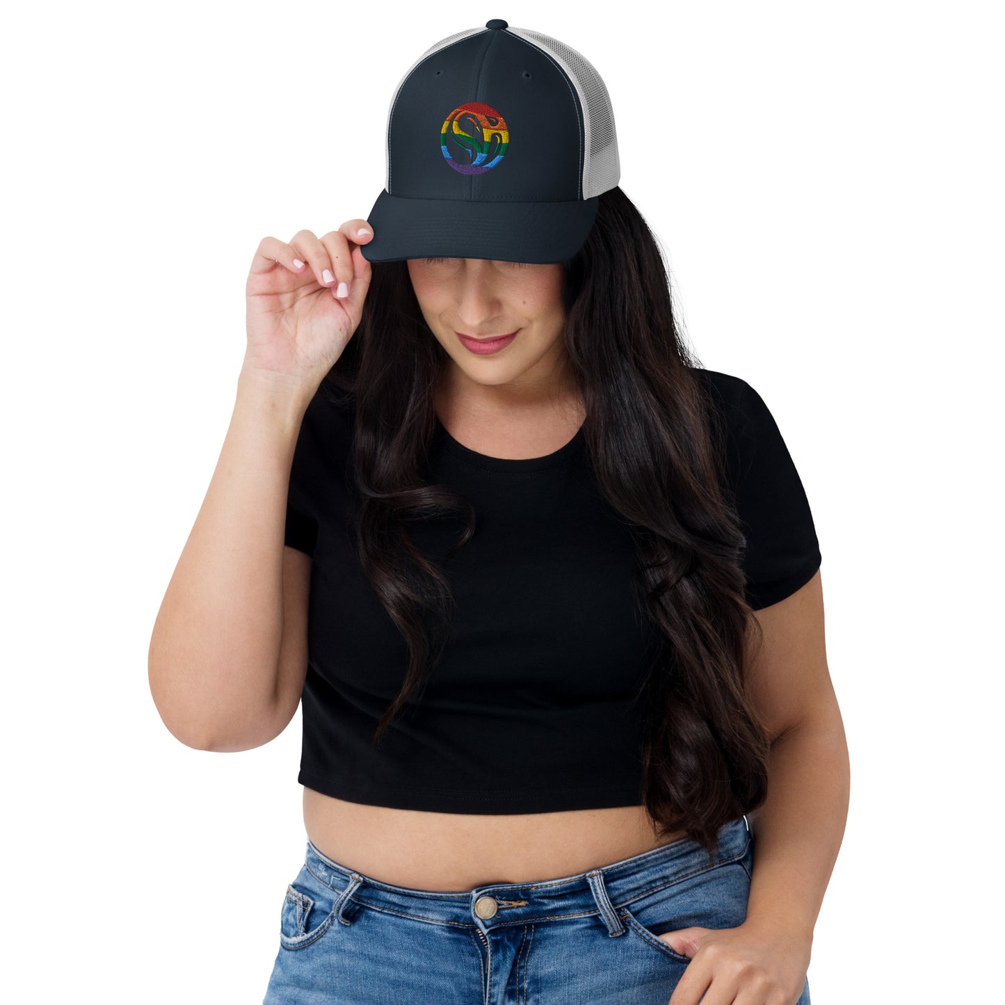 Rainbow Embroidered Trucker Cap