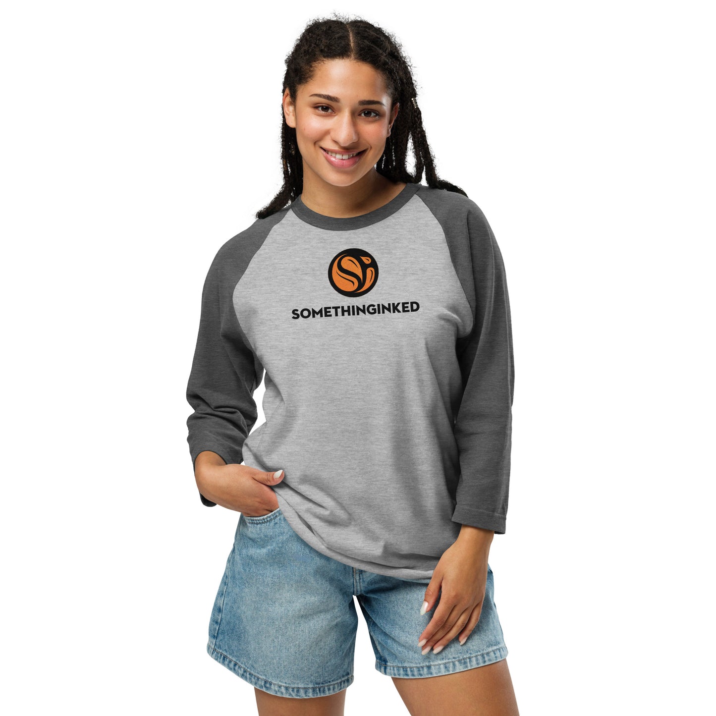 Something Inked Basketball 3/4 Sleeve Raglan Shirt