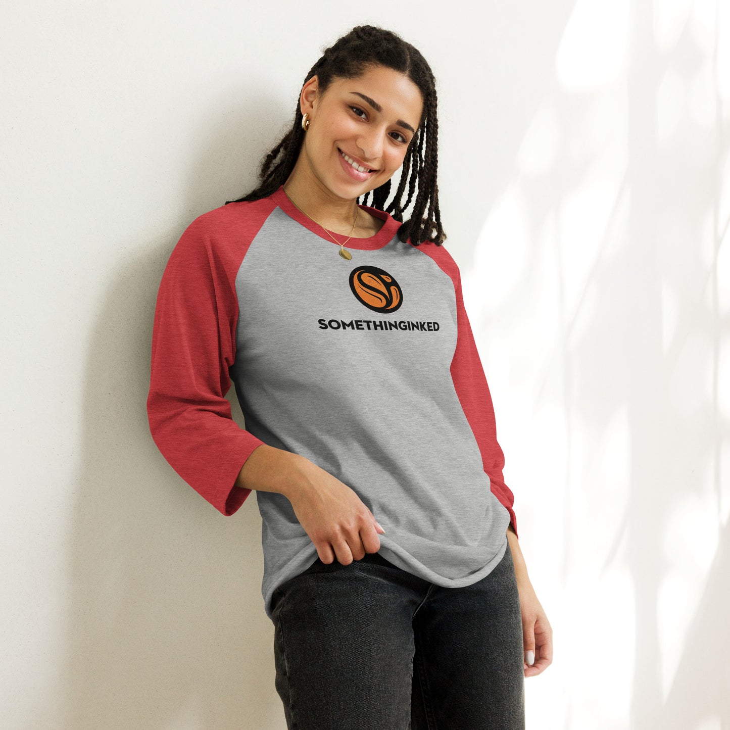 Something Inked Basketball 3/4 Sleeve Raglan Shirt