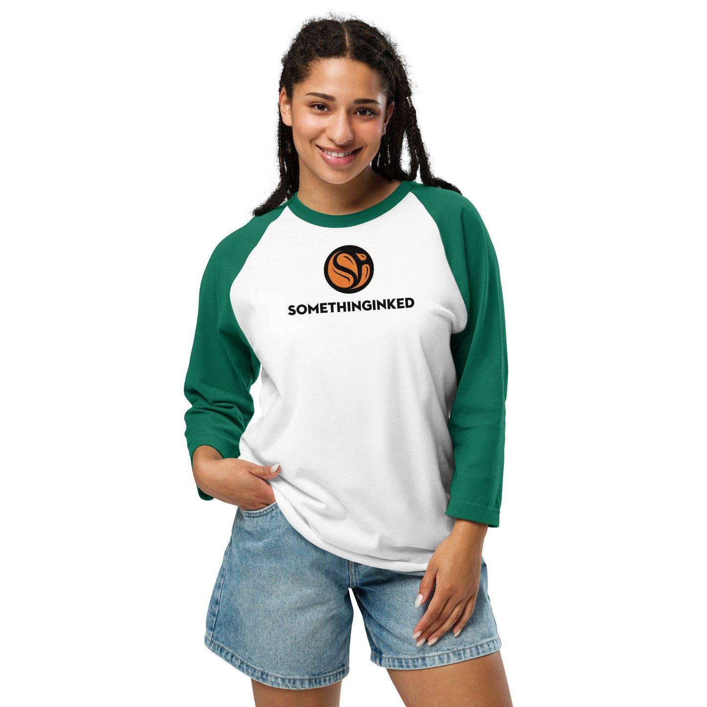 Something Inked Basketball 3/4 Sleeve Raglan Shirt