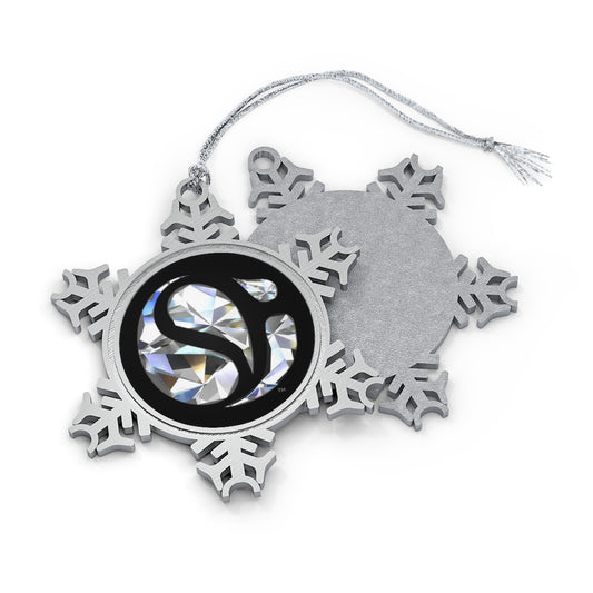Crystal Pewter Snowflake Ornament