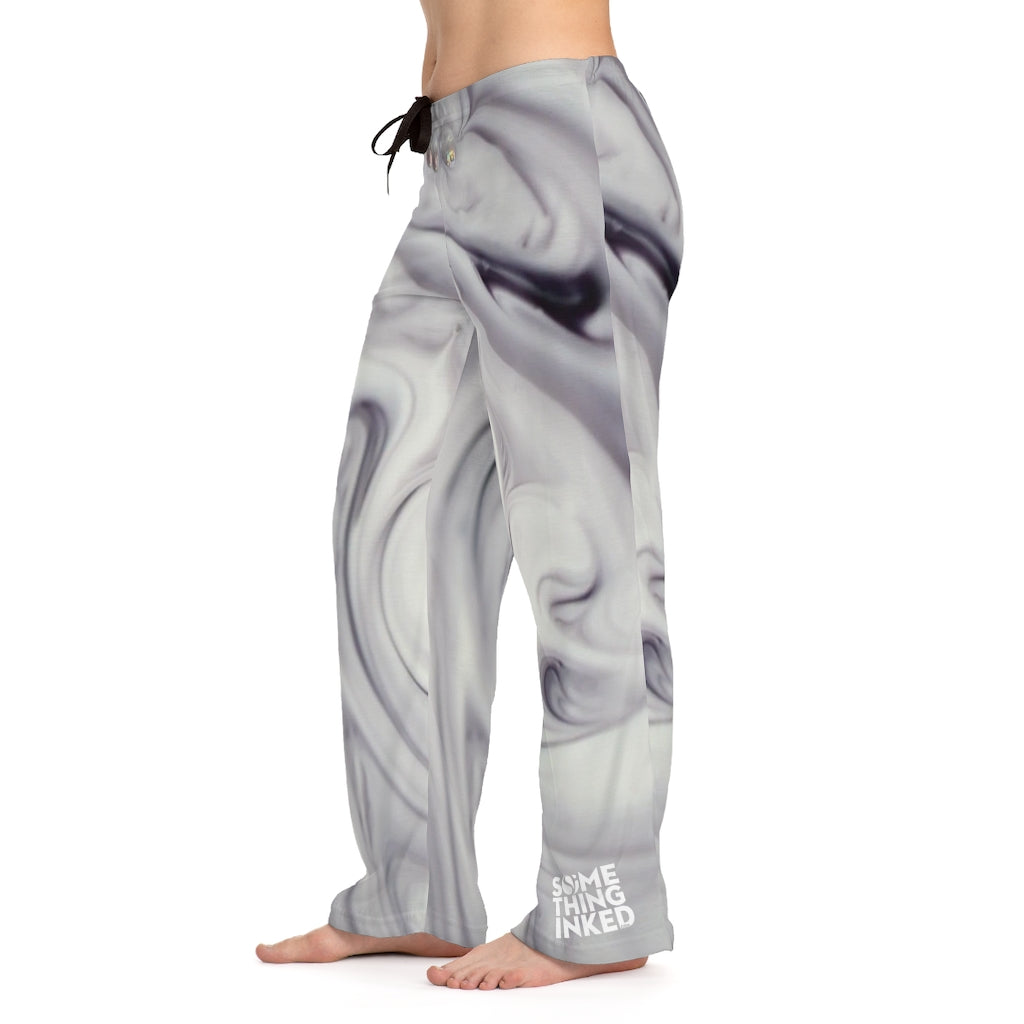 Ink Swirl Light Women's Pajama Pants (AOP)