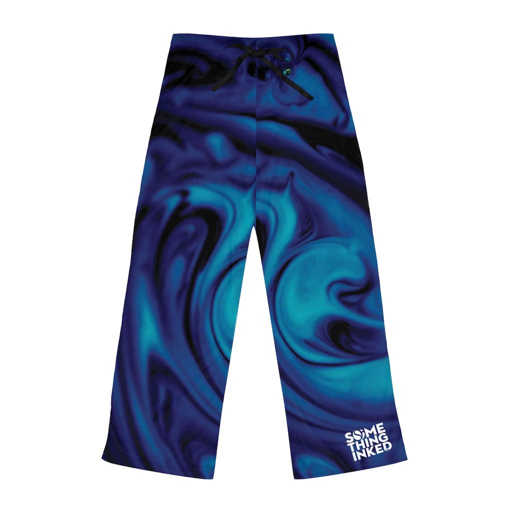 Ink Swirl Dark Women's Pajama Pants (AOP)