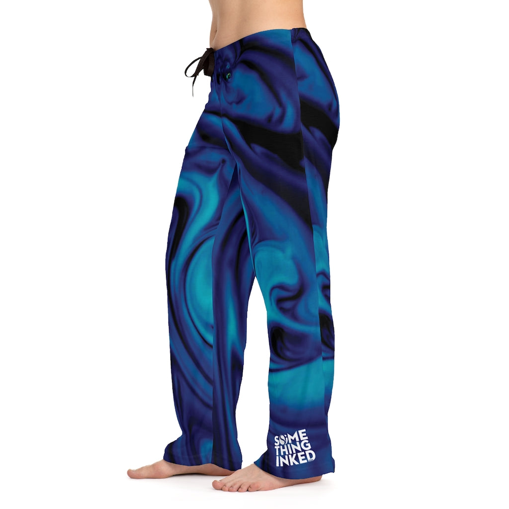 Ink Swirl Dark Women's Pajama Pants (AOP)