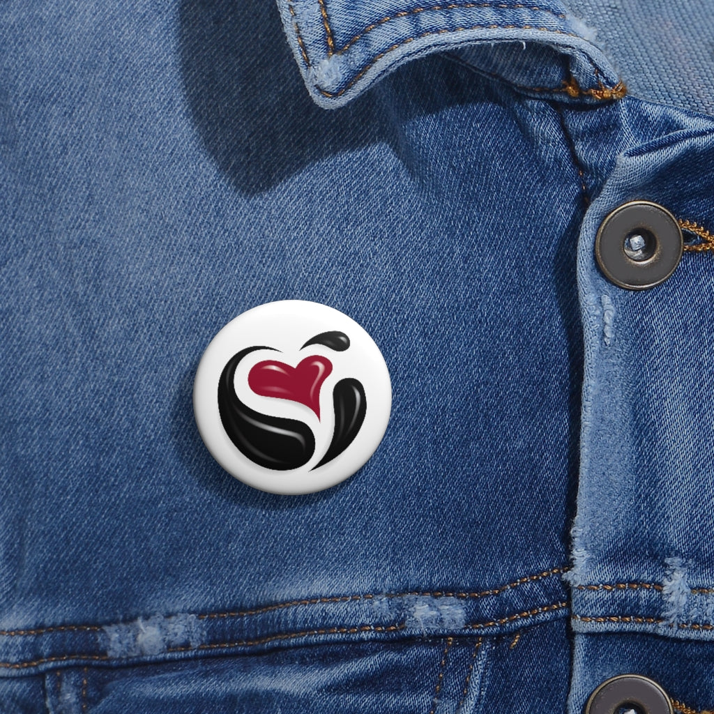 SI Heart Custom Pin Button
